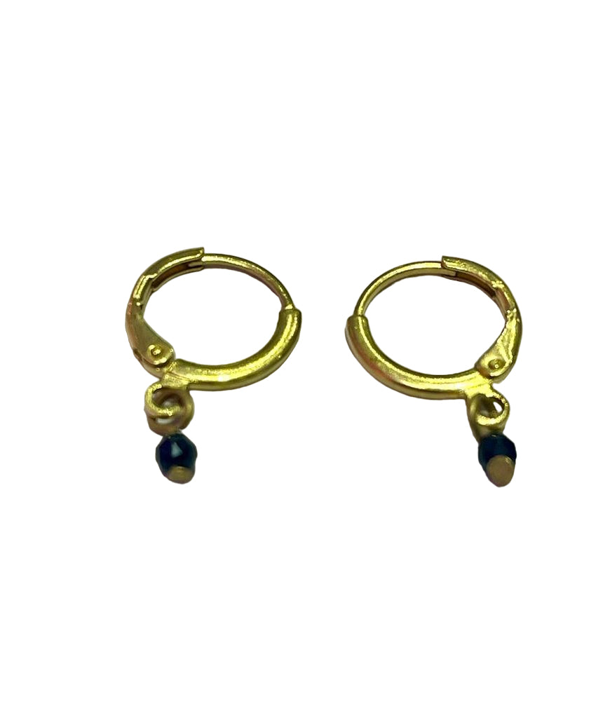 Urbiana Simple Hoops with Gemstone