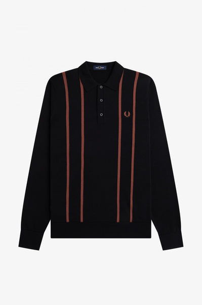 fred-perry-vertical-stripe-knitted-shirt-black