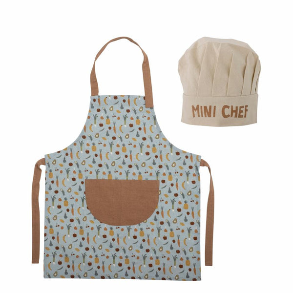 Bloomingville : Camil Chefs Apron & Hat For Kids - Blue