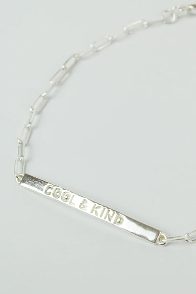 My Doris Silver Cool And Kind Bar Bracelet