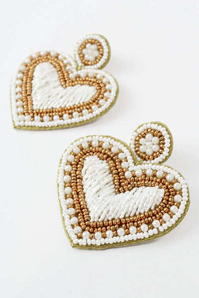 My Doris White Valentine's Earrings