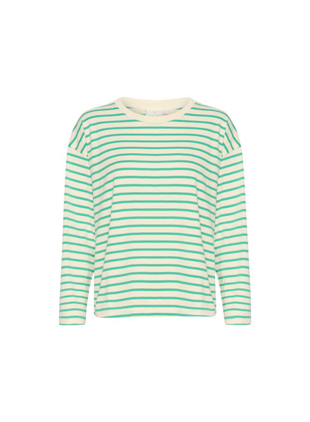 KAFFE Winny L/s T-shirt In Antique White/green From