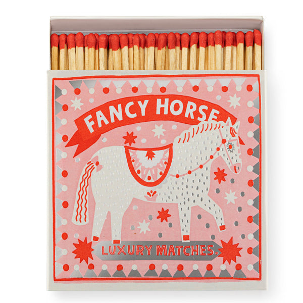 Archivist : Square Matchbox Matches - Fancy Horse Luxury Matches