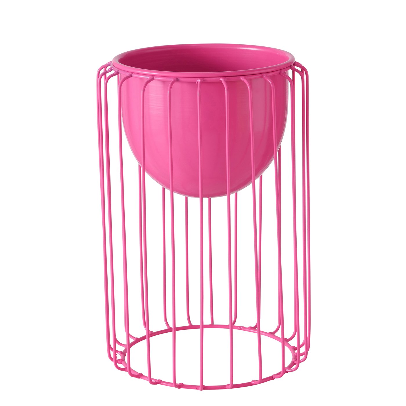 &Quirky Colour Pop Vaso Pink Metal Planter - Trouva