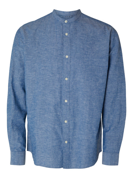 Selected Homme Slhregnew Medium Blue Denim Linen Shirt