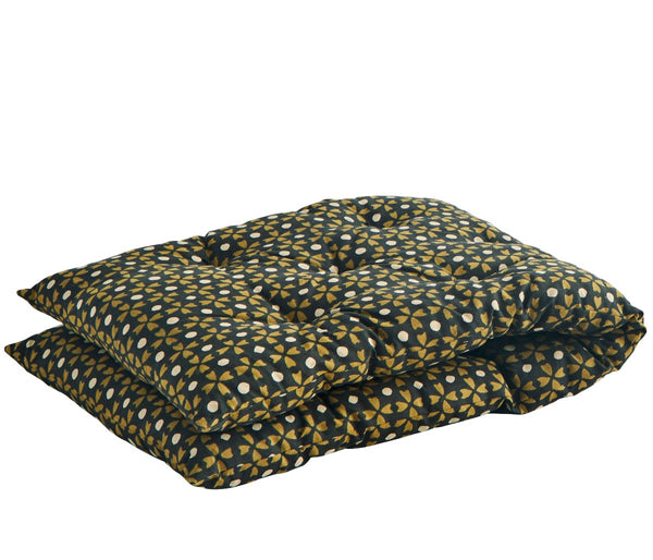 Madam Stoltz Patterned Cotton Bench Cushion