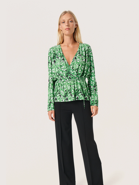 Soaked in Luxury  Ina Wrap Blouse - Medium Green
