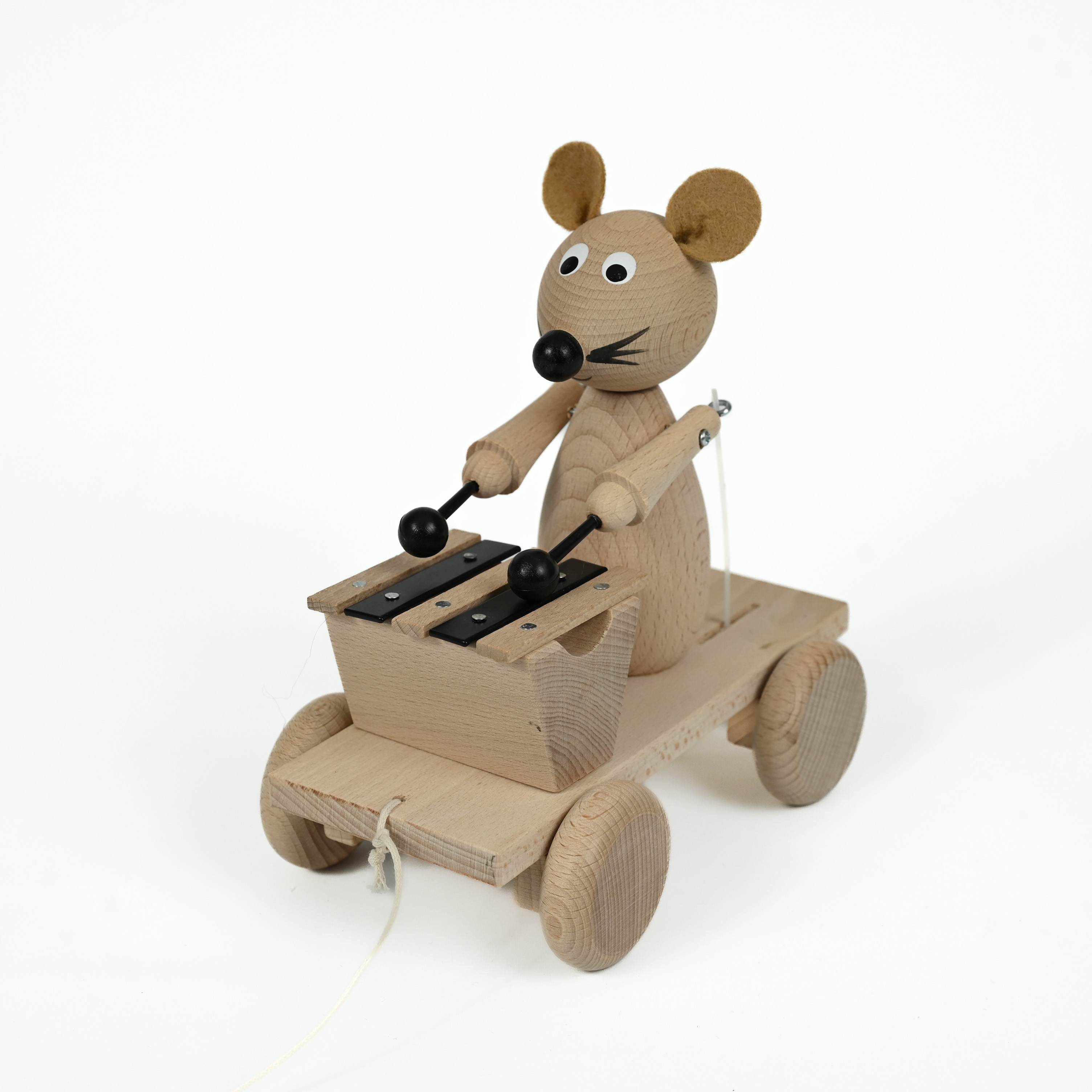 Wooden Musical Mouse Pull-Along Toy / Xylophone
