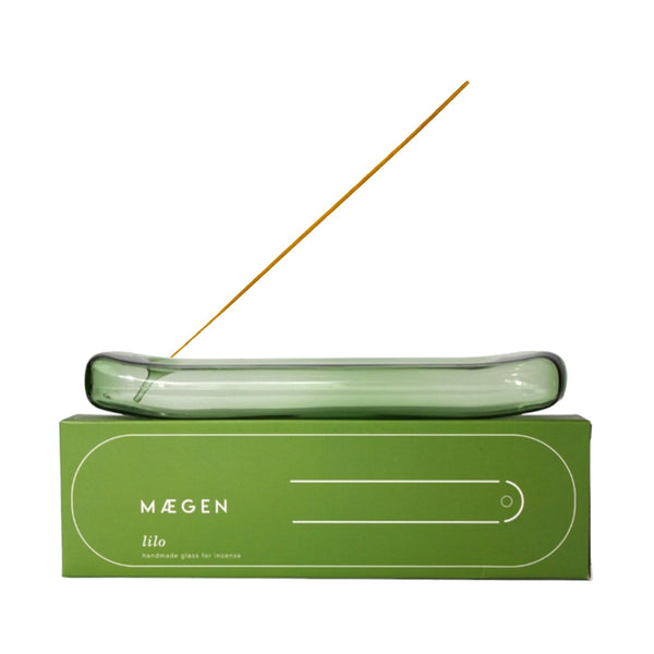 Maegen Incense Holder Glass Lilo Green