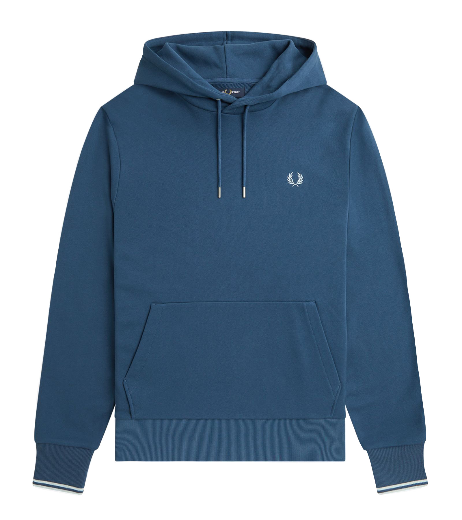 Fred Perry Tipped Hooded Sweatshirt (Midnight Blue/Light Ice)