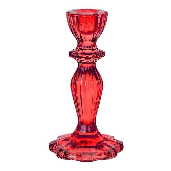 Talking Tables Boho Glass Candle Holder - Red
