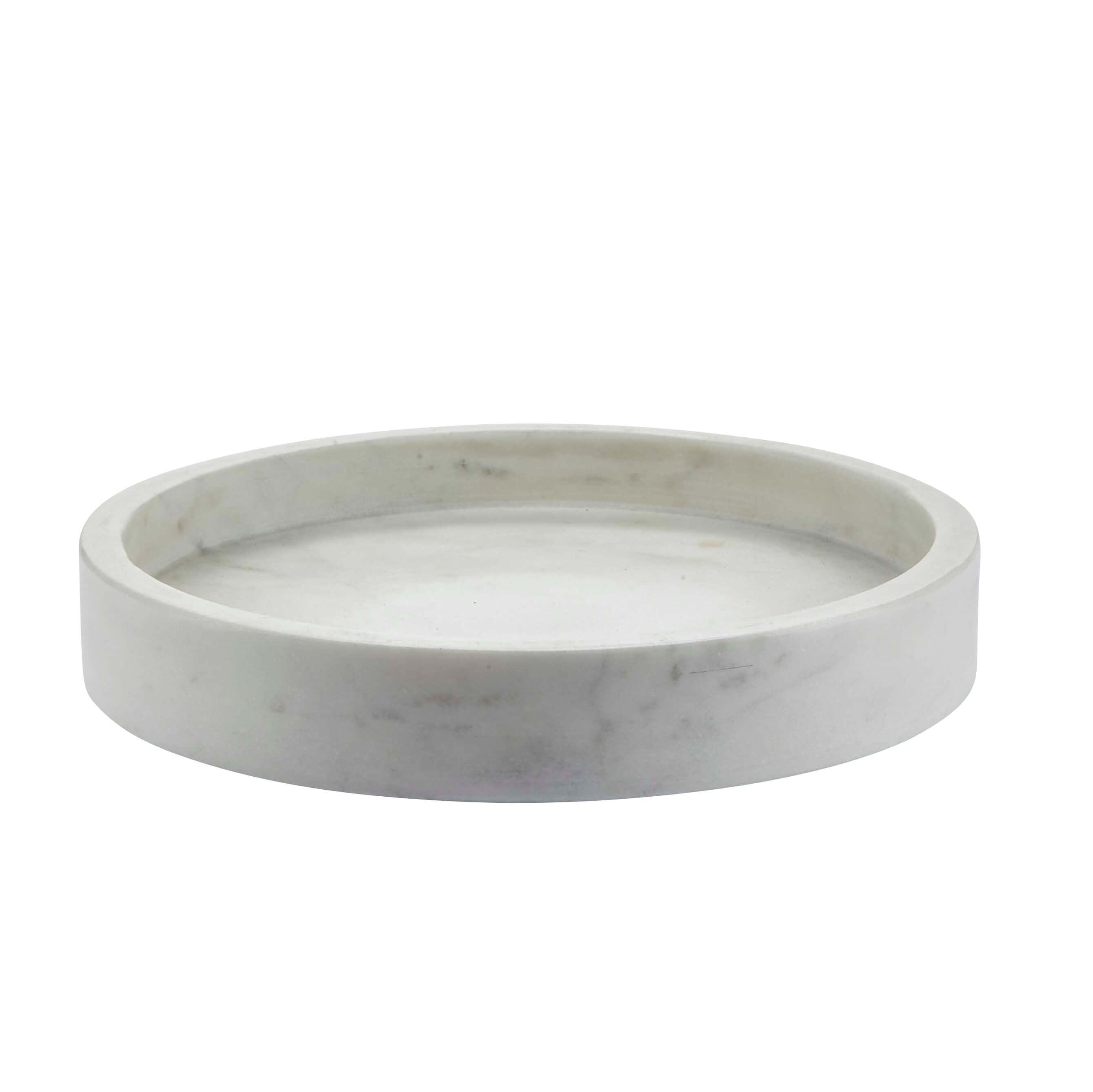 Bahne White Marble Round Tray