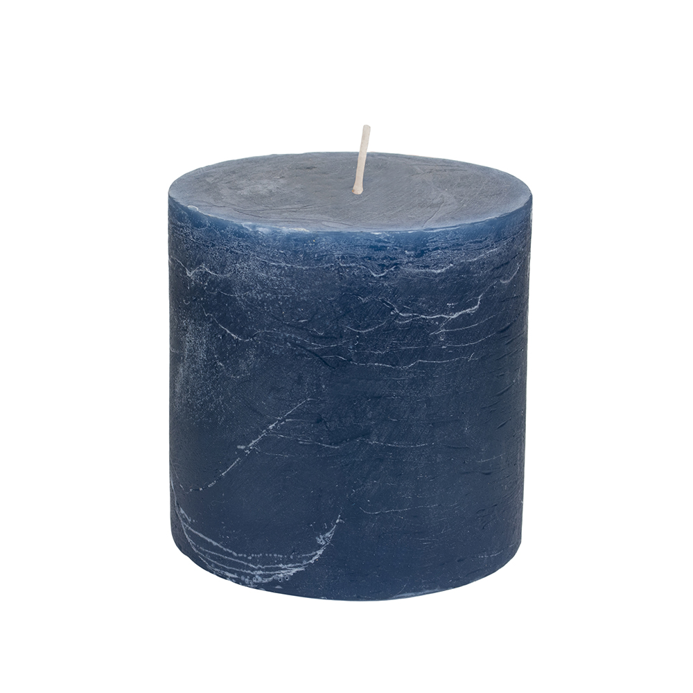 Grand Illusions Rustic Pillar Candle Inky Blue - 100 x 100mm