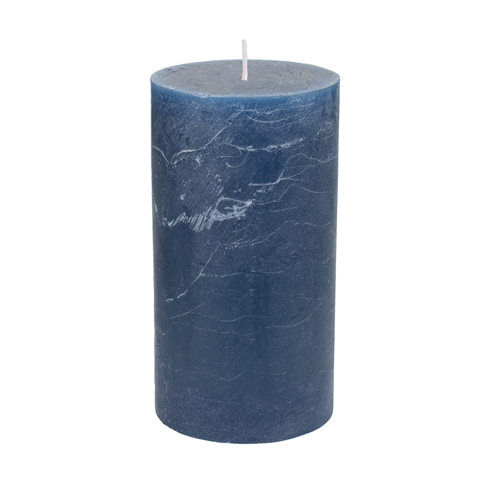 Grand Illusions Rustic Pillar Candle Inky Blue - 70 x 130mm