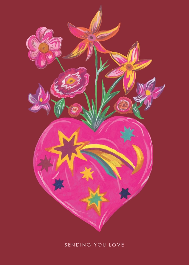 Hutch Cassidy Heart Vase Valentine's Card