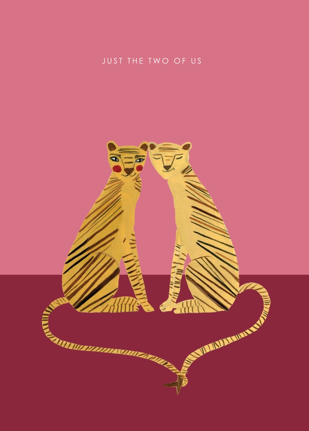 Hutch Cassidy Just the Two of Us Tiger Couple Valentine's Card