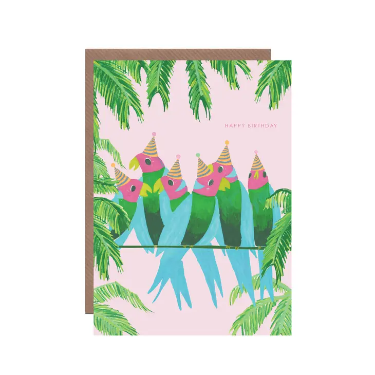 Hutch Cassidy Tropical Parrot Birthday Card