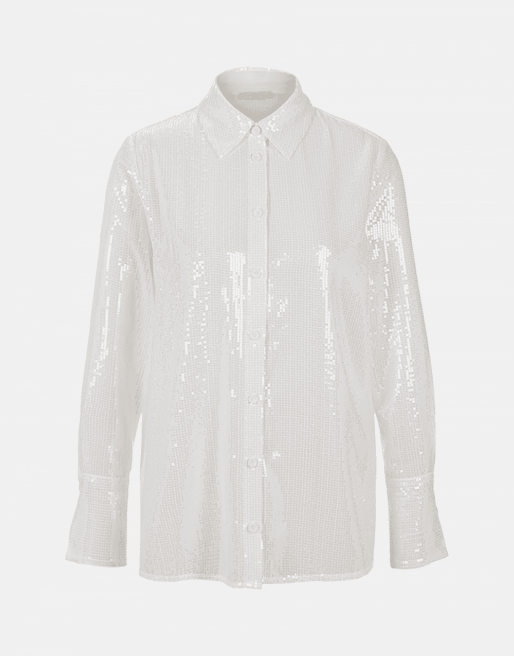 Riani Sequin Button Up Shirt Col: 110 Off White