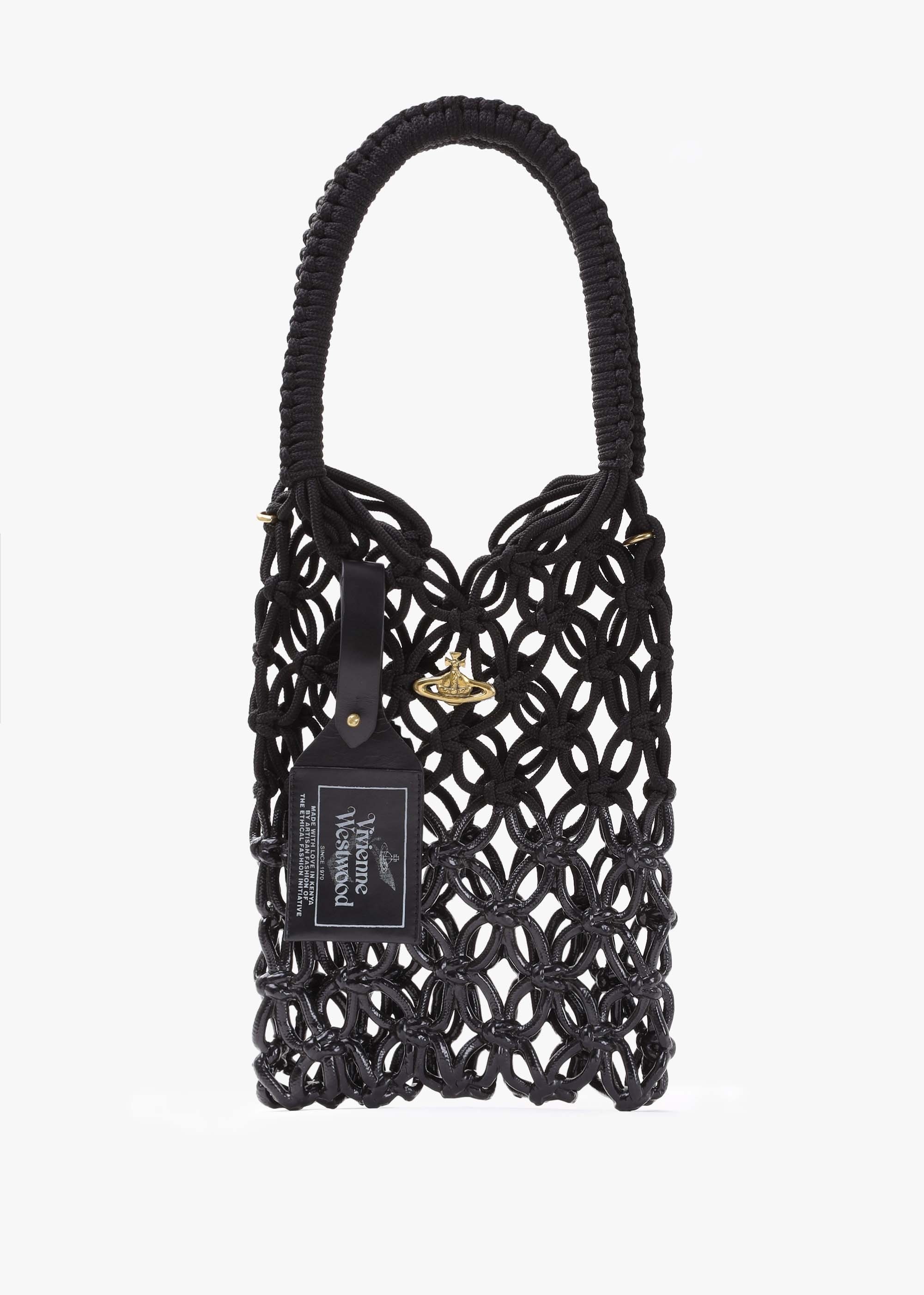 Vivienne Westwood  Womens Large Macrame Shoulder Bag In Black