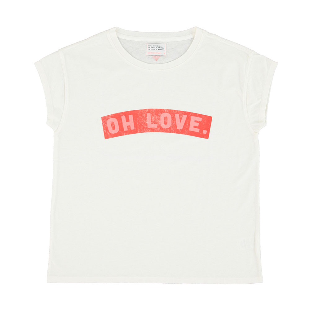 Sisters Department Camiseta de manga corta OH LOVE - white