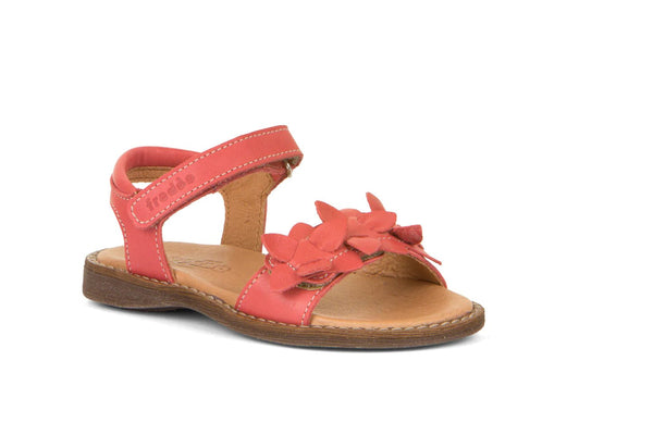 Froddo : Lore Flowers Girls Summer Sandals - Coral Leather