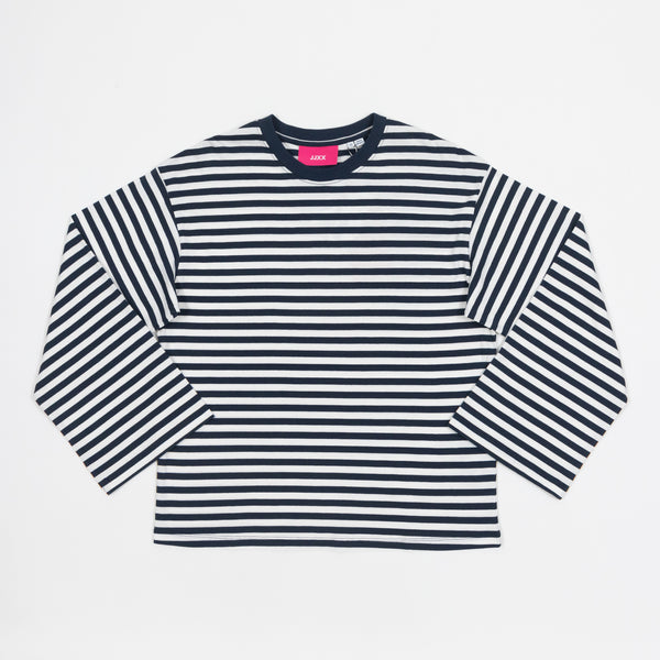 JJXX Womens Amalie Long Sleeve Stripe T-shirt In Navy & White
