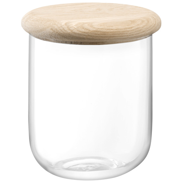 LSA International Dine Glass Jar With Oak Lid