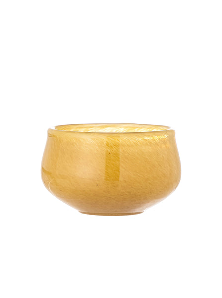 Bloomingville Jose Round Yellow Glass Tea Light Holder