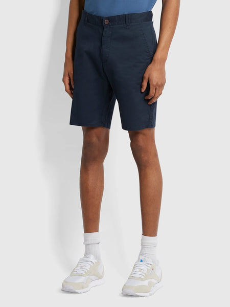 Farah Hawk Organic Cotton Chino Shorts - True Navy