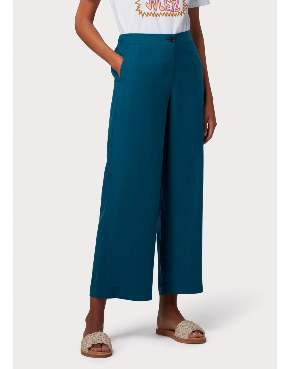 Paul Smith Paul Smith Wide Leg Elasticated Cropped Trousers Col: 46 Indigo, Size: