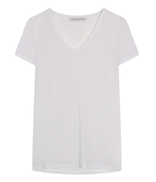 cashmere-fashion-store Trusted Handwork Viskose-mix T-shirt Nanterre V-ausschnitt Kurzarm
