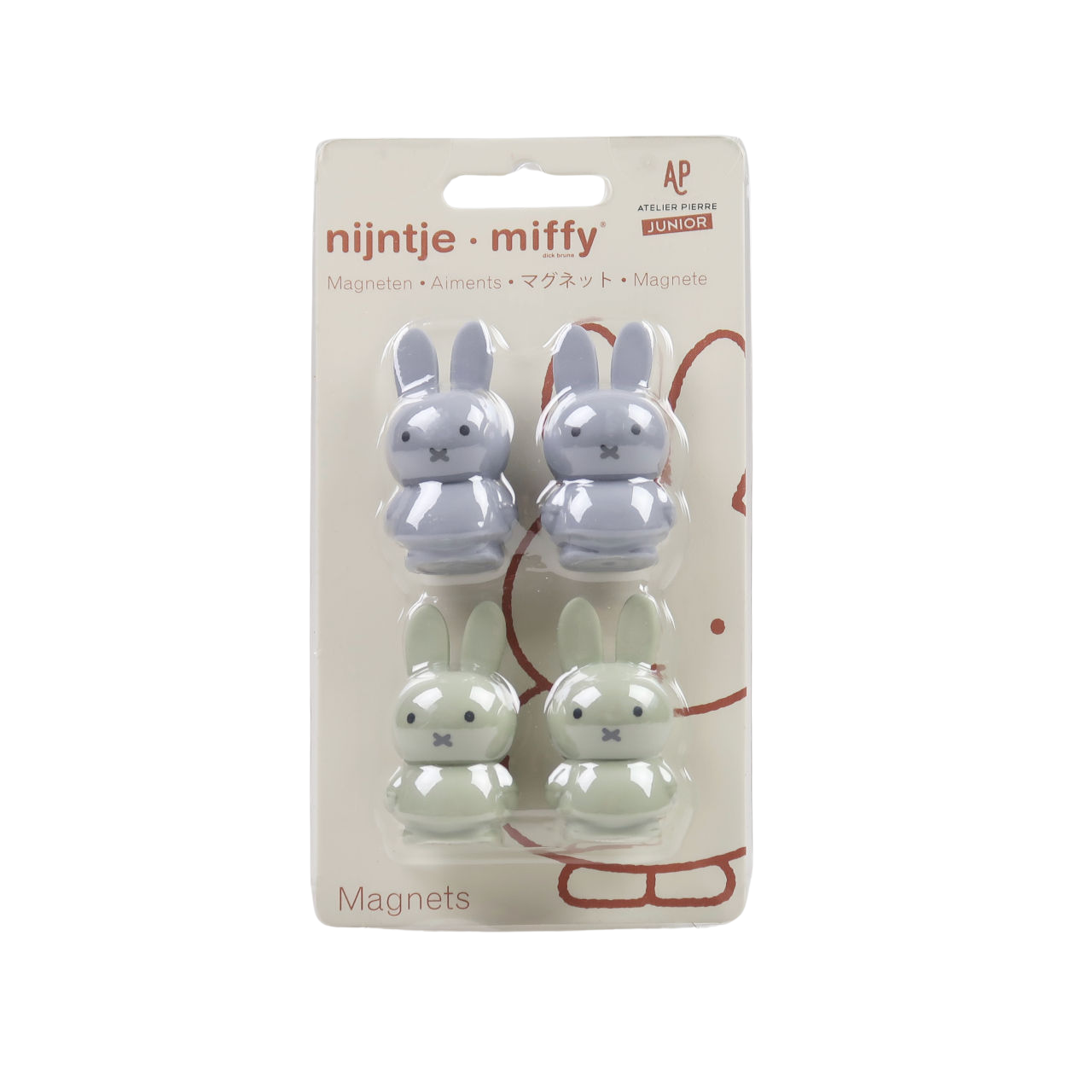 Miffy Miffy - Set of 4 Magnets - Grey & Green