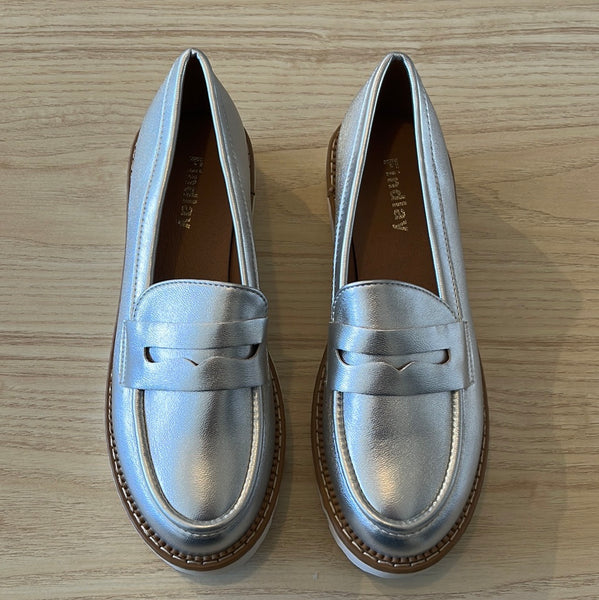 Anorak Findlay Silver Loafers Shoes White Sole