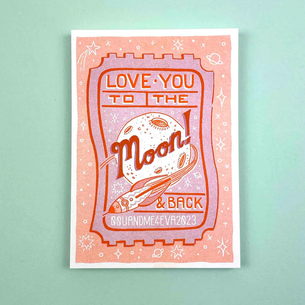 Jacqueline Colley To The Moon And Back A5 Riso Print