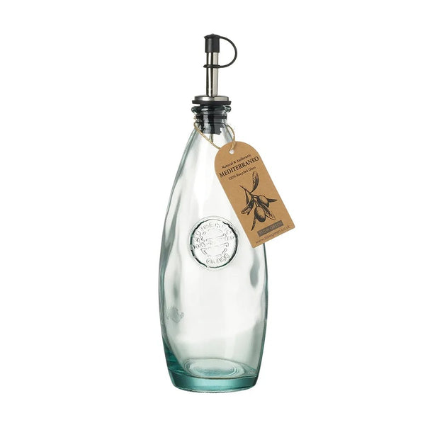 livs Oil Bottle With Spout Pourer - Recycled Glass, 660ml