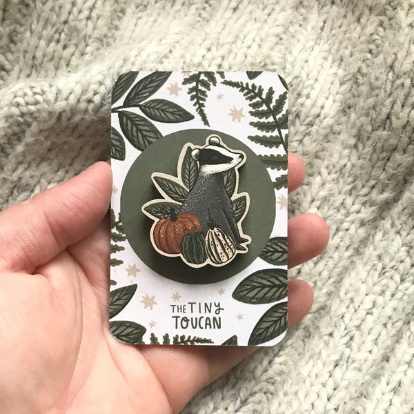 The Tiny Toucan Little Badger Pin