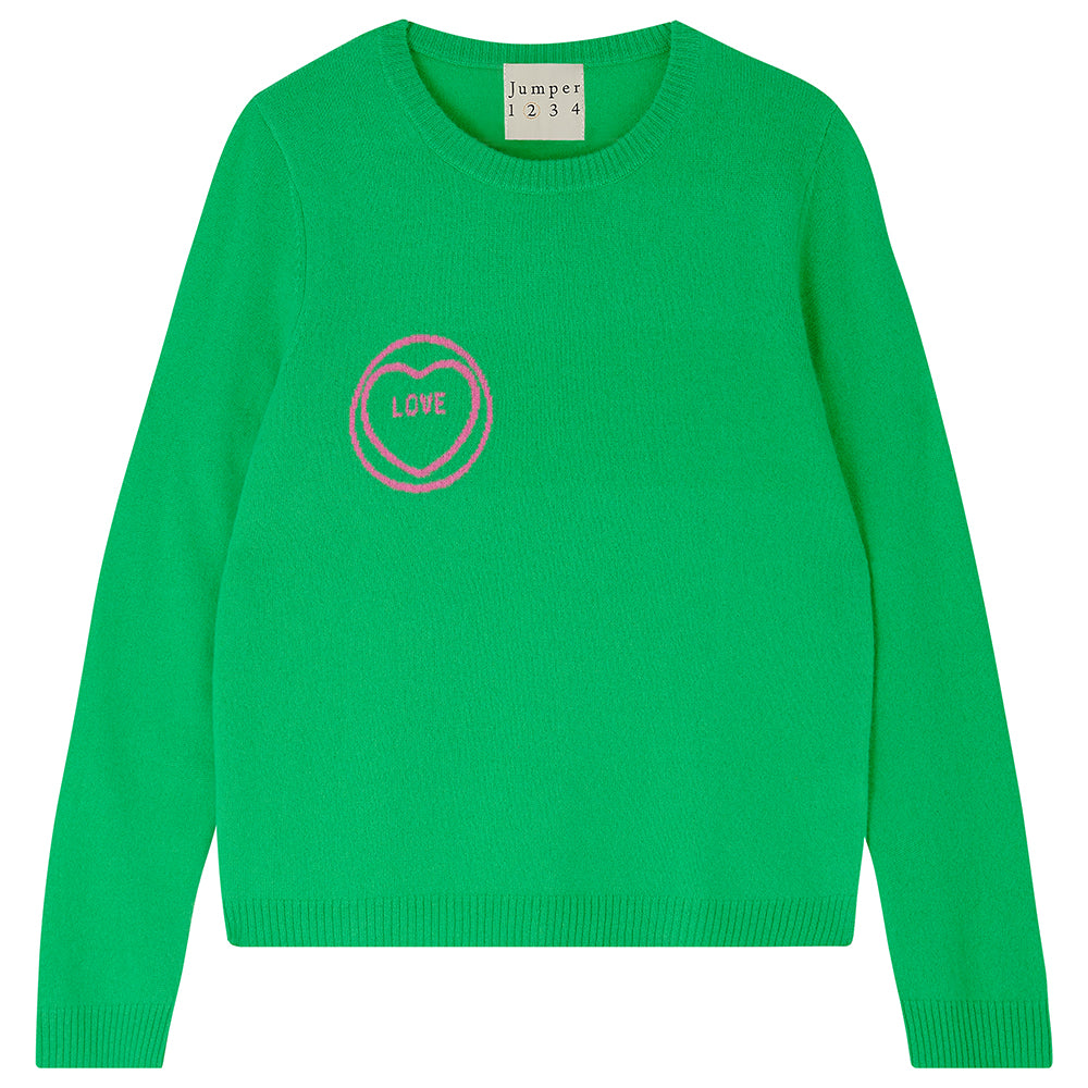 Jumper 1234 Love Crew Sweater In Green Sweetie