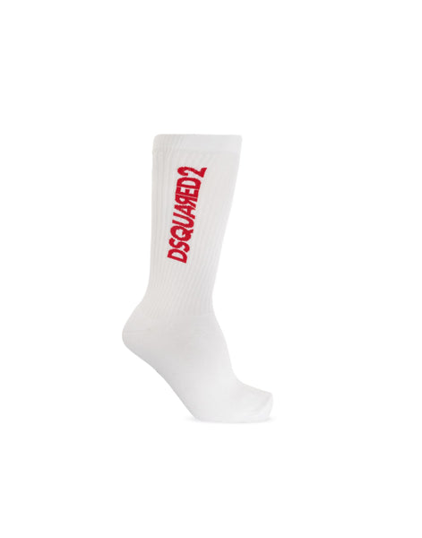 Dsquared2 Socks For Man Dfv143020 White/red