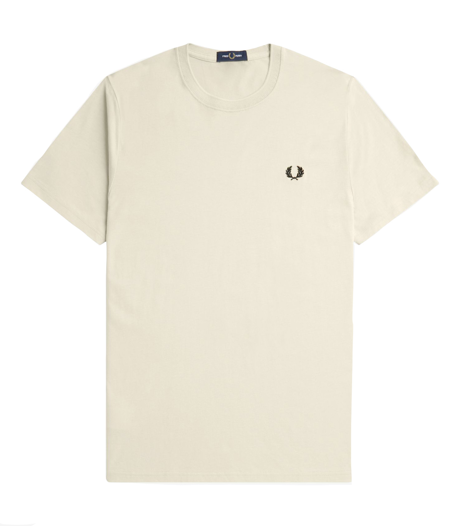 Fred Perry Crew-Neck Short-Sleeved T-Shirt (Oatmeal/Black)