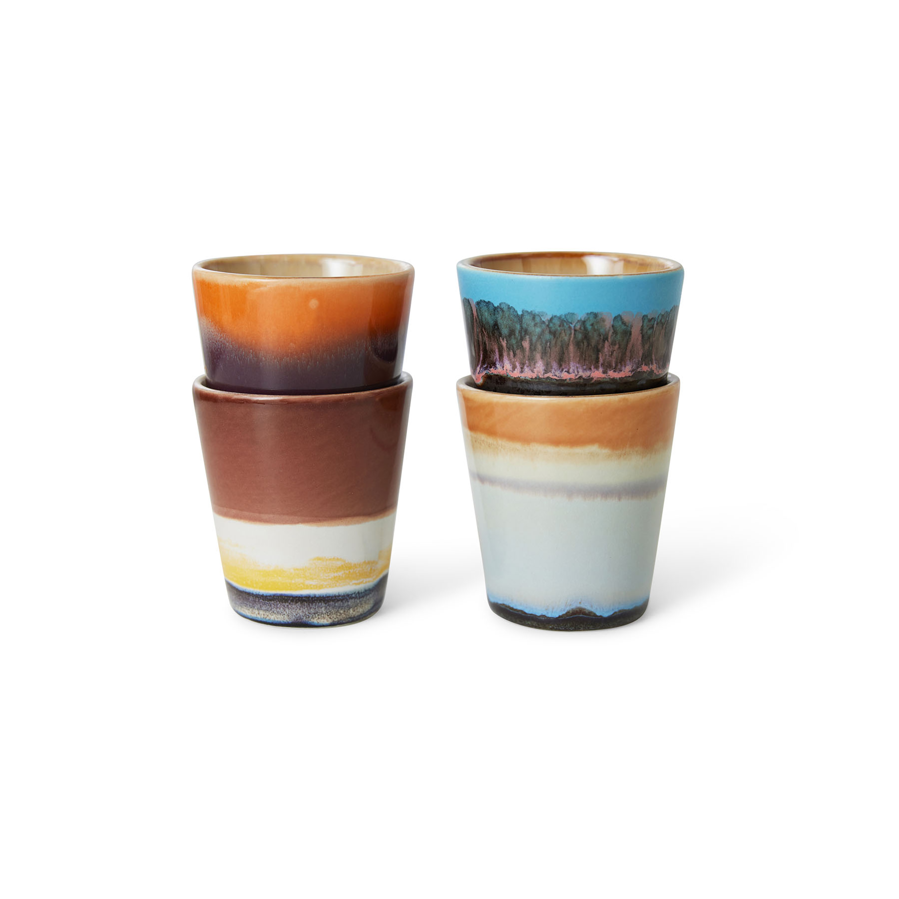 HK Living 70s Ceramics Ristretto Mug - Solar Set of 4 