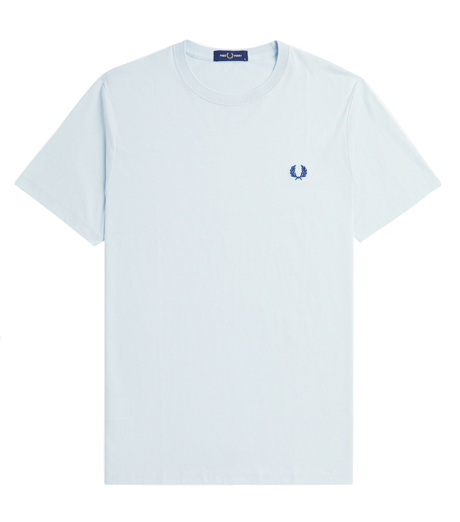 Fred Perry Crew-Neck Short-Sleeved T-Shirt (Light Ice/Midnight Blue)