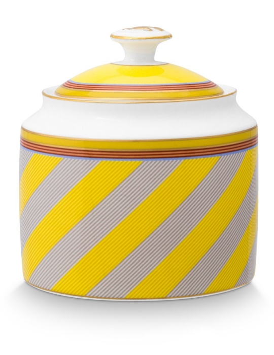 Pip Studio Chique Stripes Yellow Sugar Bowl