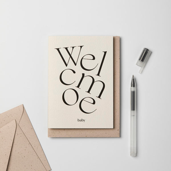 Kinshipped Welcome Baby Serif Card