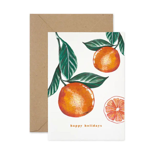 Paper Parade Happy Holidays Oranges Card