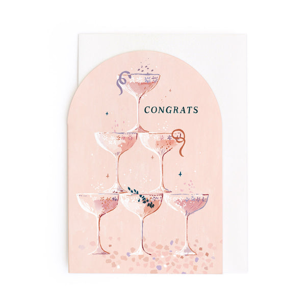 Sister Paper Co Champagne Tower Congratulations Card