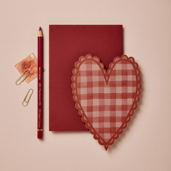 Life Store UK Red Gingham Heart Card