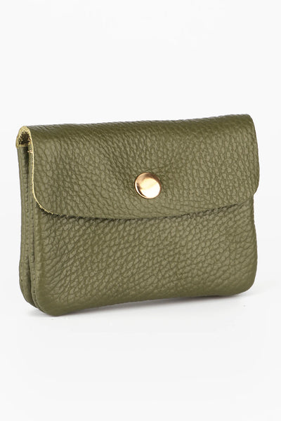 MSH Small Leather Coin Purse - Khaki