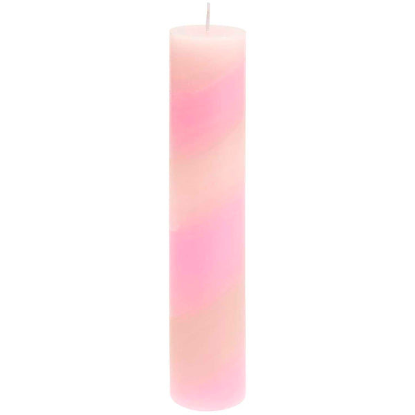 Rico Design Light Pink Striped Taper Candle