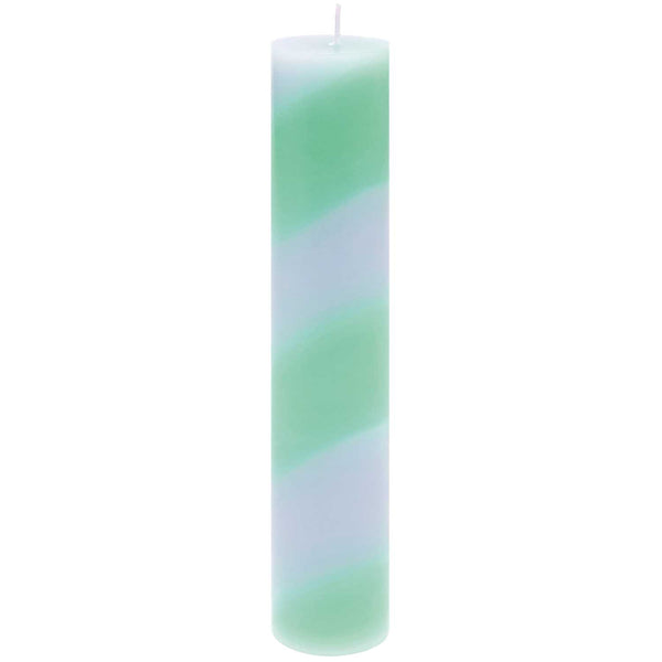 Rico Design Turquoise Grey Striped Taper Candle