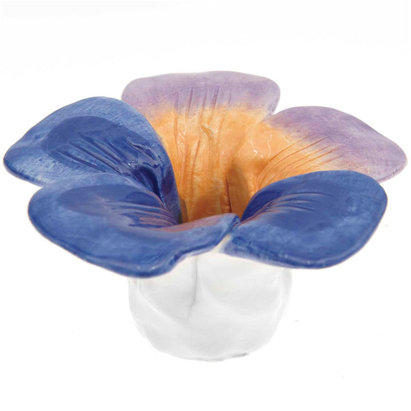 Rico Design Pansy Dark Blue Ceramic Candle Holder